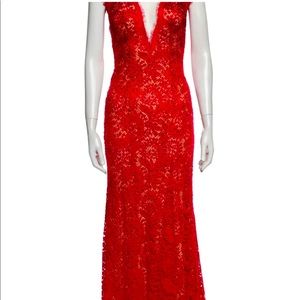 Jovani red beaded lace gown size 10